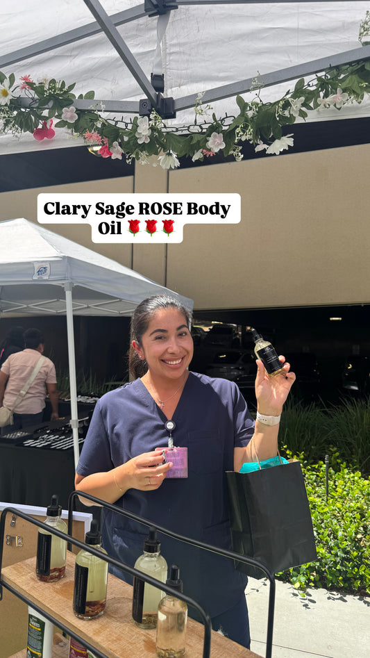 Clary sage-ROSE Floral Infused Body Oil