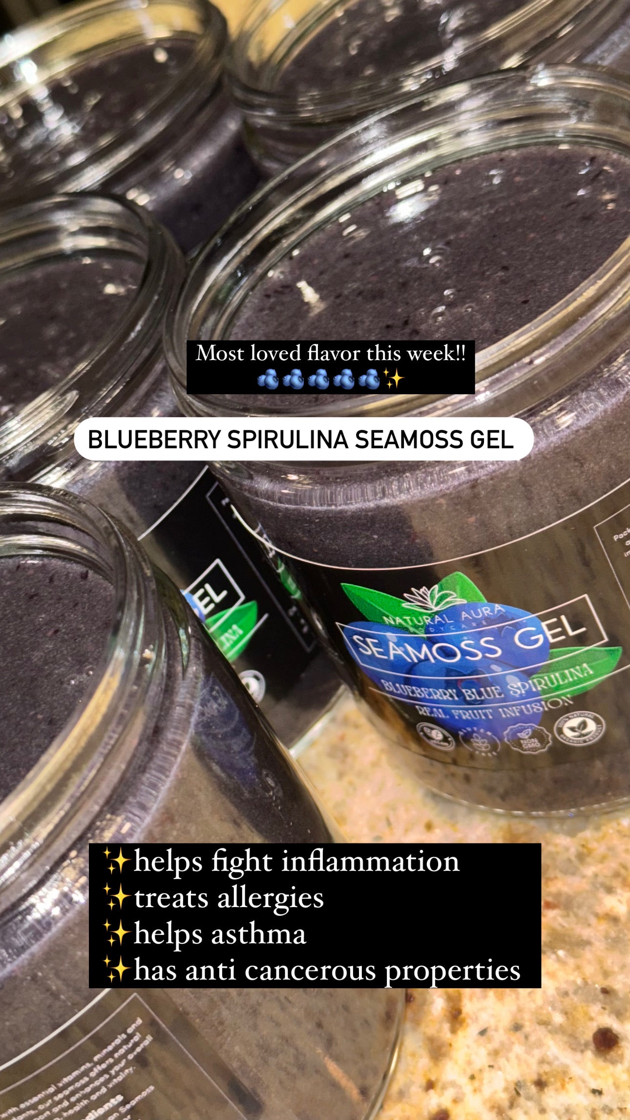 Blueberry Spirulina Seamoss Gel