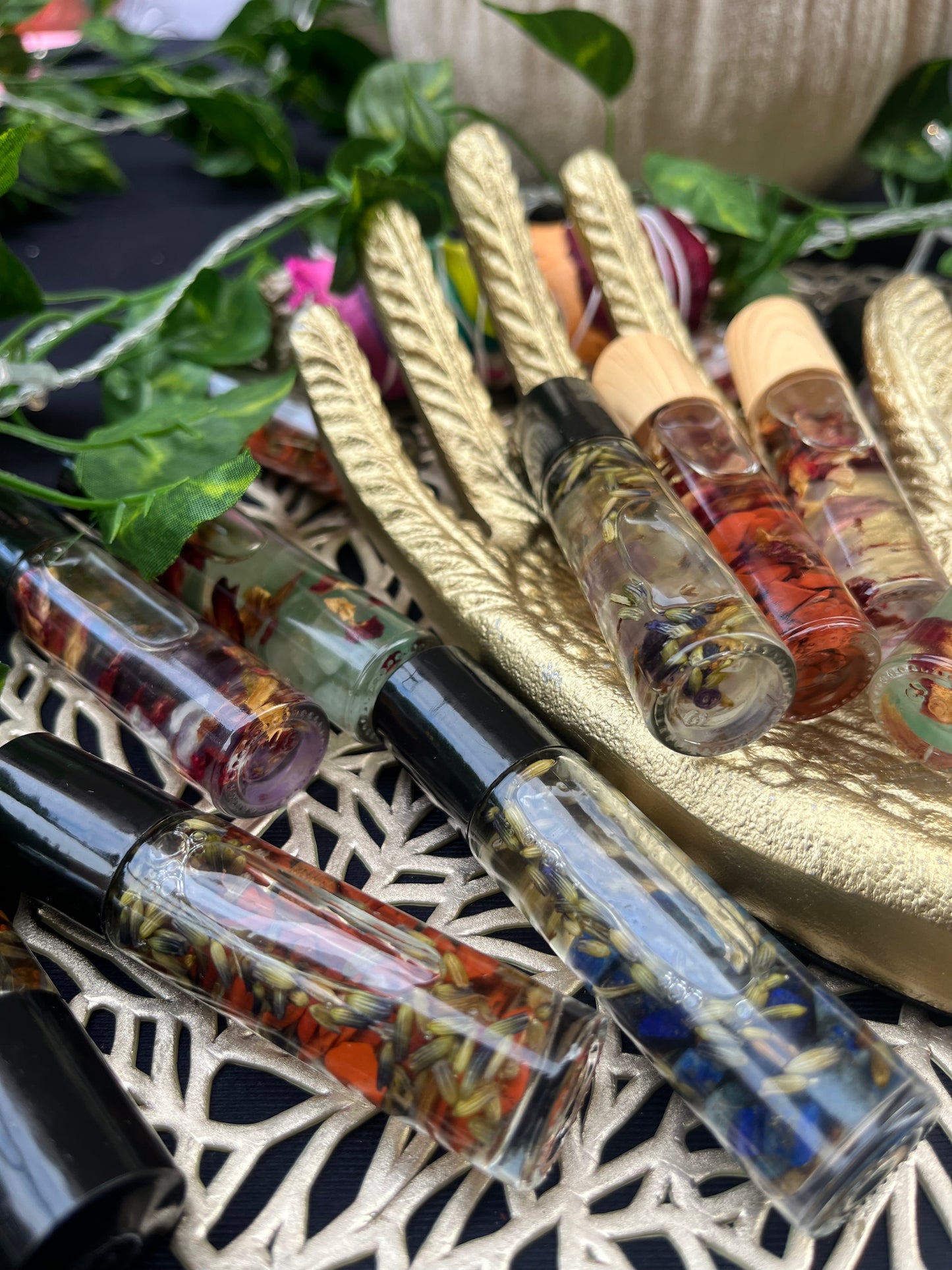 Stone + Floral Infused Body Oil Rollers
